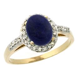 Natural 1.13 ctw Lapis & Diamond Engagement Ring 14K Yellow Gold - SC-CY446137-REF#30F9N