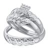 Image 1 : 0.10CT Diamond Trio Set 10KT Ring White Gold