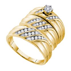 0.35CT Diamond Trio Set 14KT Ring Yellow Gold