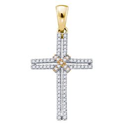 0.20CT Diamond Cross 10KT Pendant Yellow Gold