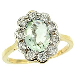 Natural 2.34 ctw Green-amethyst & Diamond Engagement Ring 14K Yellow Gold - SC-C319661Y02-REF#81X4A