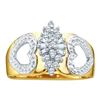 Image 1 : 0.15CT Diamond Cluster 14KT Ring Yellow Gold