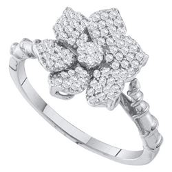 0.25CT Diamond Flower 10KT Ring White Gold