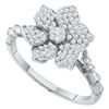 Image 1 : 0.25CT Diamond Flower 10KT Ring White Gold