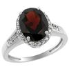 Image 1 : Natural 2.49 ctw Garnet & Diamond Engagement Ring 10K White Gold - SC-CW910109-REF#35Y2X