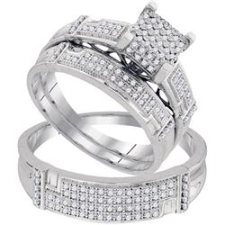 0.50CT Diamond Trio Set 10KT Ring White Gold