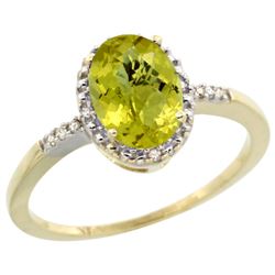 Natural 1.2 ctw Lemon-quartz & Diamond Engagement Ring 14K Yellow Gold - SC-CY427113-REF#22A8V