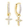 Image 1 : 0.10CT Diamond Hoops 10KT Earrings Yellow Gold