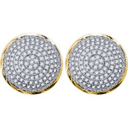 0.50CT Diamond Mens 10KT Earrings Yellow Gold