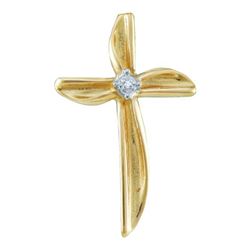 0.01CT Diamond Cross 10KT Pendant Yellow Gold