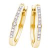 Image 1 : 0.50CT Diamond Hoops 14KT Earrings Yellow Gold