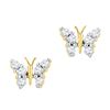 Image 1 : 0.20CT Diamond Butterfly 10KT Earrings Yellow Gold