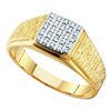 Image 1 : 0.12CT Diamond Mens 10KT Ring Yellow Gold