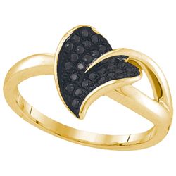 0.15CTW Black Diamond Anniversary 10KT Ring Yellow Gold