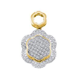 0.25CT Diamond Flower 10KT Pendant Yellow Gold