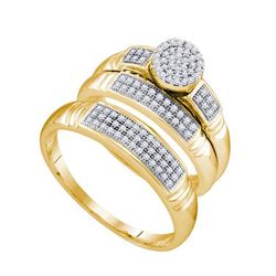 0.33CT Diamond Trio Set 10KT Ring Yellow Gold