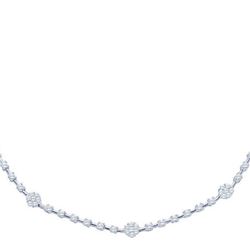 1.80CT Diamond Flower 14KT Necklace White Gold