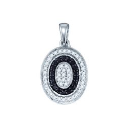 0.50CTW White and Black Diamond Anniversary 10KT Pendant White Gold