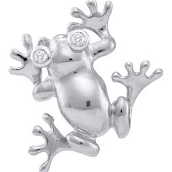 0.02CT Diamond Frog 10KT Pendant White Gold