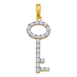 0.25CT Diamond Key 10KT Pendant Yellow Gold