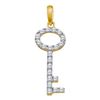 Image 1 : 0.25CT Diamond Key 10KT Pendant Yellow Gold