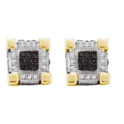 0.33CT Diamond Micro-Pave 10KT Earrings Yellow Gold