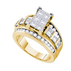 3CT Diamond Invisible 14KT Ring Yellow Gold