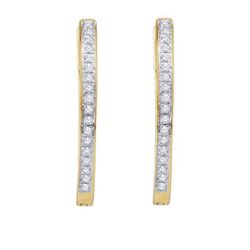 0.10CT Diamond Hoops 10KT Earrings Yellow Gold