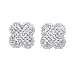 0.25CT Diamond Flower 10KT Earrings White Gold