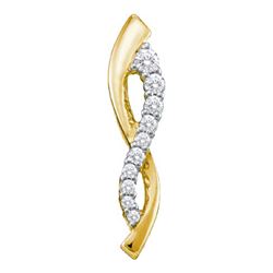 0.25CTW White and Champagne Diamond Anniversary 10KT Pendant Yellow Gold