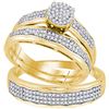 Image 1 : 0.50CT Diamond Trio Set 10KT Ring Yellow Gold