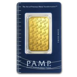 One pc. 1 oz .9999 Fine Gold Bar - PAMP Suisse New Design In Assay