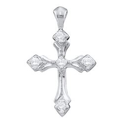 0.10CT Diamond Cross 14KT Pendant White Gold