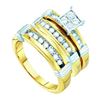 Image 1 : 0.60CT Diamond Trio Set 10KT Ring Yellow Gold