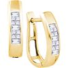 Image 1 : 0.35CT Diamond Hoops 10KT Earrings Yellow Gold