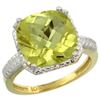 Image 1 : Natural 5.96 ctw Lemon-quartz & Diamond Engagement Ring 14K Yellow Gold - SC-CY427145-REF#40H5W