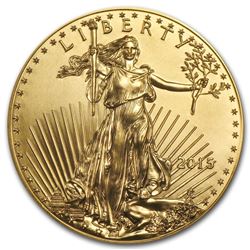 One pc. 2015 1 oz .9167 Fine Gold American Eagle BU