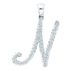 0.20CT Diamond Initial-N 10KT Pendant White Gold