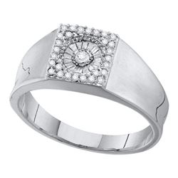 0.25CT Diamond Mens 14KT Ring White Gold