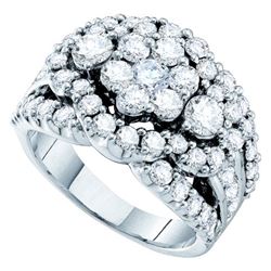 3.0CT Diamond Flower 14KT Ring White Gold