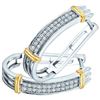 Image 1 : 0.02CT Diamond Hoops 10KT Earrings 2Tone Gold