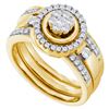 Image 1 : 0.50CT Diamond Flower 14KT Ring Yellow Gold