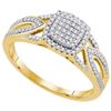 Image 1 : 0.25CT Diamond Micro-Pave 10KT Ring Yellow Gold