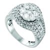 Image 1 : 2.0CT Diamond Flower 14KT Ring White Gold