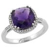 Image 1 : Natural 4.11 ctw Amethyst & Diamond Engagement Ring 14K White Gold - SC-CW401121-REF#44W2K