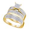 Image 1 : 0.50CT Diamond Trio Set 10KT Ring Yellow Gold