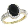 Image 1 : Natural 1.95 ctw Onyx & Diamond Engagement Ring 14K Yellow Gold - SC-CY417139-REF#39V2F