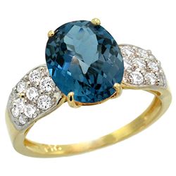Natural 2.75 ctw london-blue-topaz & Diamond Engagement Ring 14K Yellow Gold - SC-R289771Y05-REF#59V