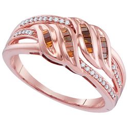 0.25CTW White and Champagne Diamond Anniversary 10KT Ring Rose Gold
