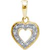 Image 1 : 0.02CT Diamond Heart 10KT Pendant Yellow Gold